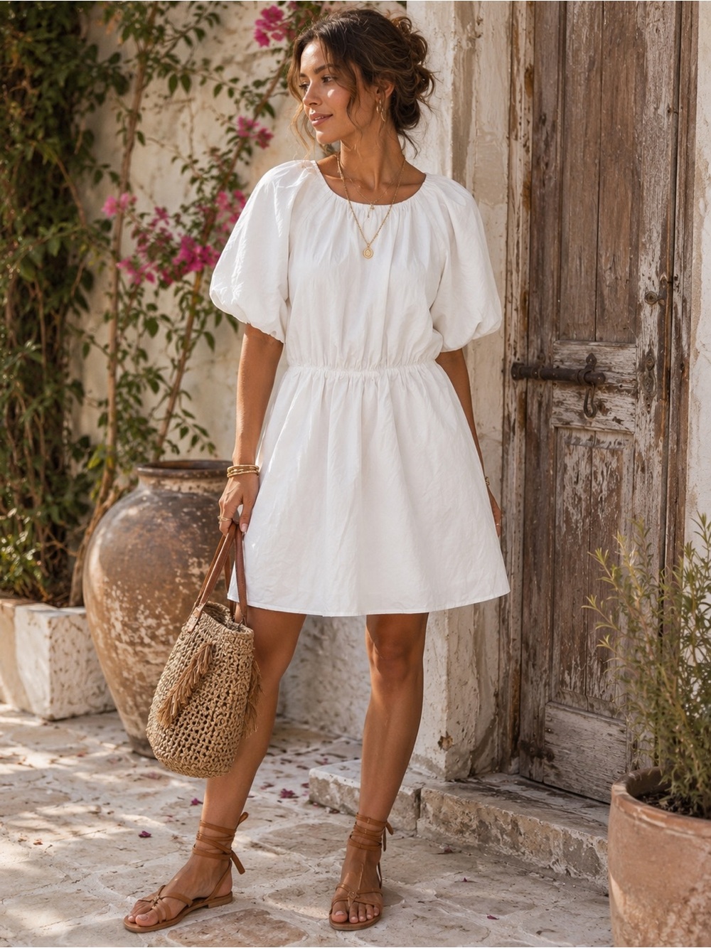 Vici White Cotton Euro Summer Dress
